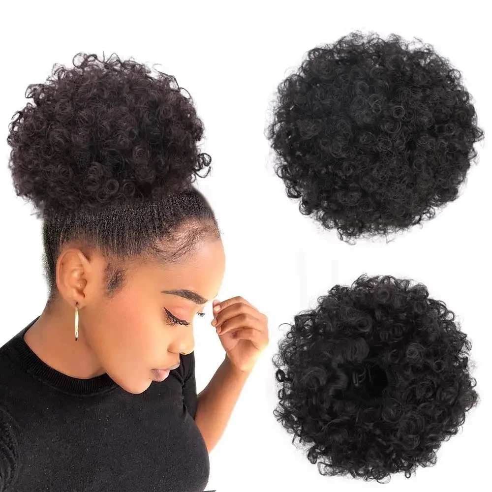 Drawstring Afro Curly Puff Ponytail - Afro Puff sznurkiem przedłużenie kucyka dla
