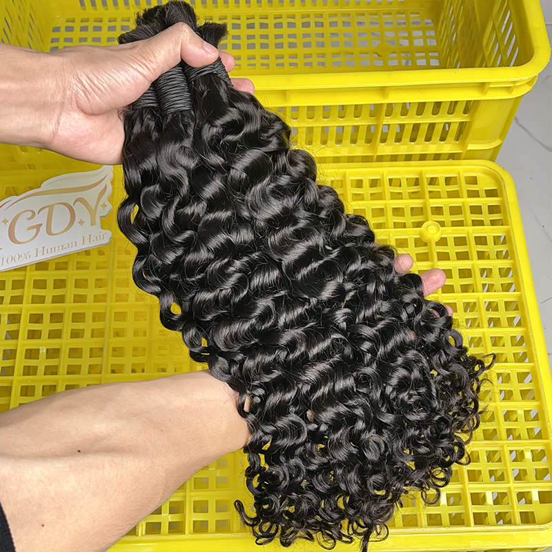 Water Wave Bulk Human Hair For Braiding - 100% Ludzkie Włosy w Kępkach do