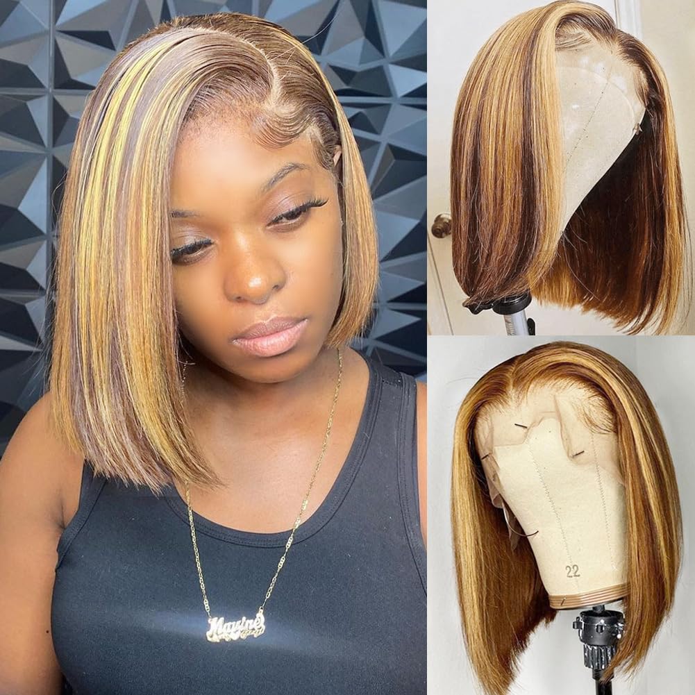 Pre Parted 13X4 Lace Front Bob Wig - Peruka Bob z naturalnych włosów 13x4