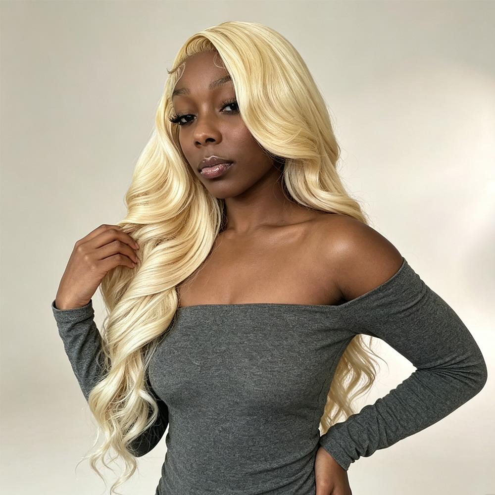 613 Blonde Body Wave Lace Front Wig - Peruka z przezroczystą koronką HD 13x4