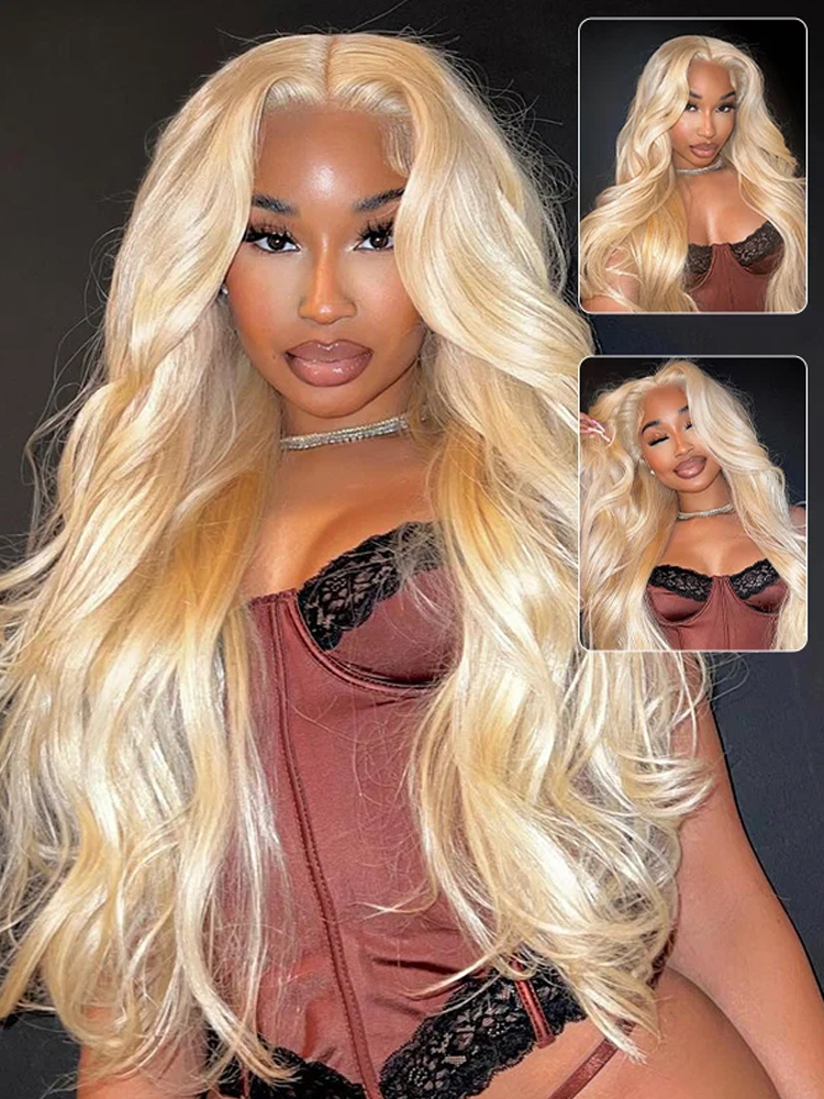 613 Blonde Body Wave Lace Front Wig - Peruka z ludzkich włosów w kolorze