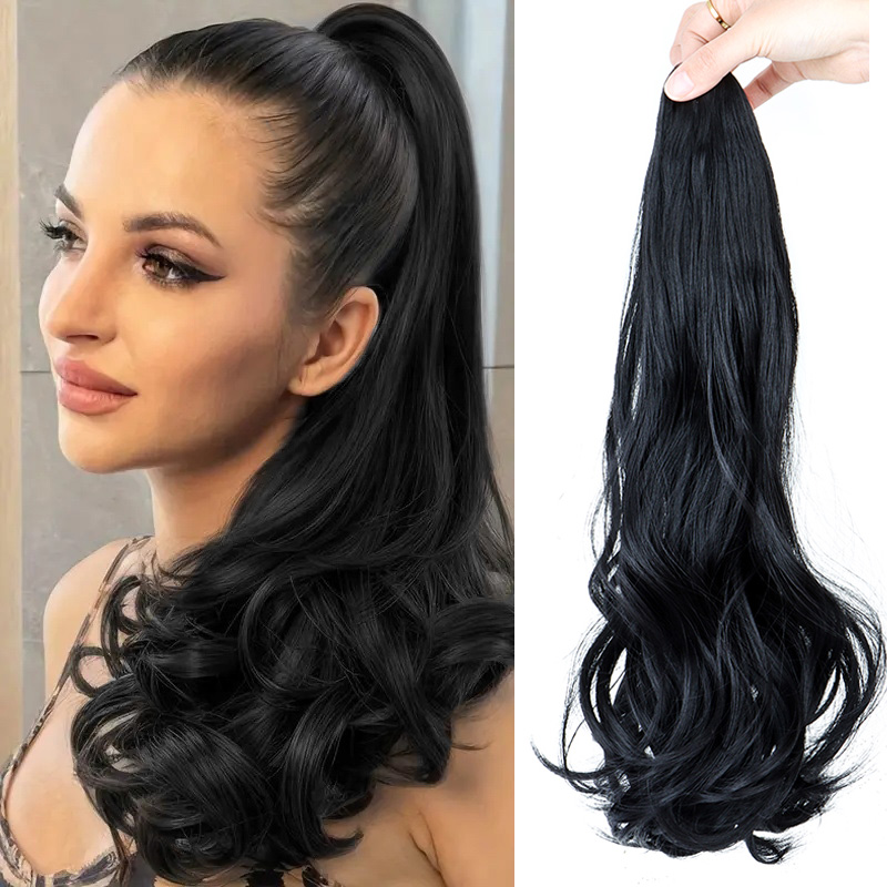 Synthetic Braided Wigs For Black Women - Syntetyczny długi kręcony doczepiany kucyk z