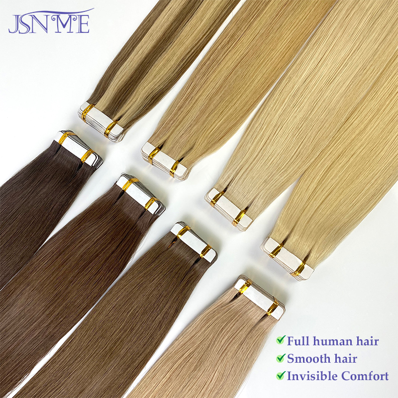 Invisible Tape In Extensions Real Hair - Doczepiane włosy na taśmie JSNME, 100%