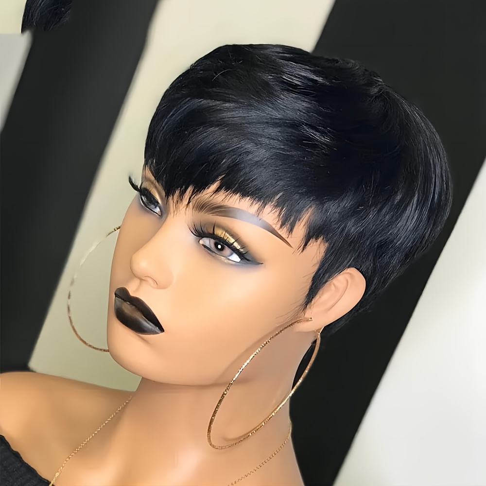Short Pixie Cut Wig Human Hair Cheap - Krótkie peruki Pixie Ludzkie włosy Krótkie