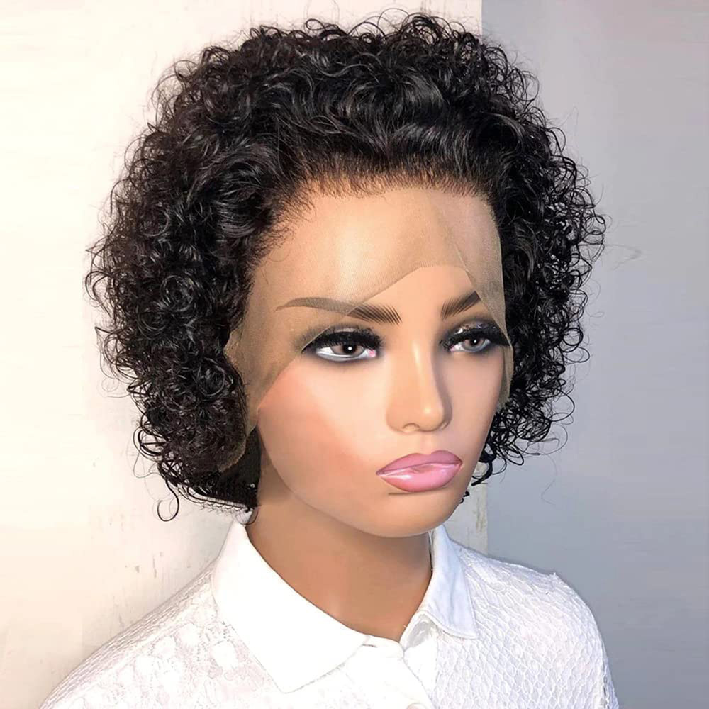 Short Pixie Cut Wig Human Hair Cheap - Peruki Pixie Cut 13x4, kręcone peruki