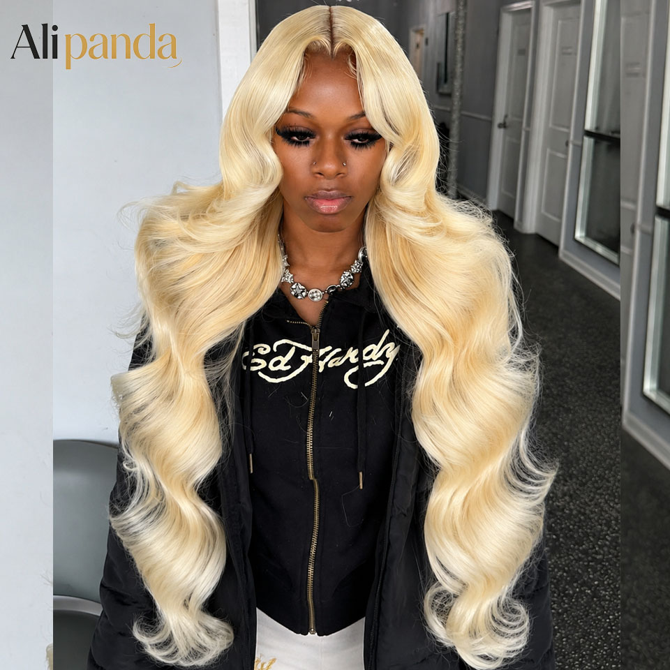 613 Blonde Body Wave Lace Front Wig - Peruka z włosów naturalnych 613 HD