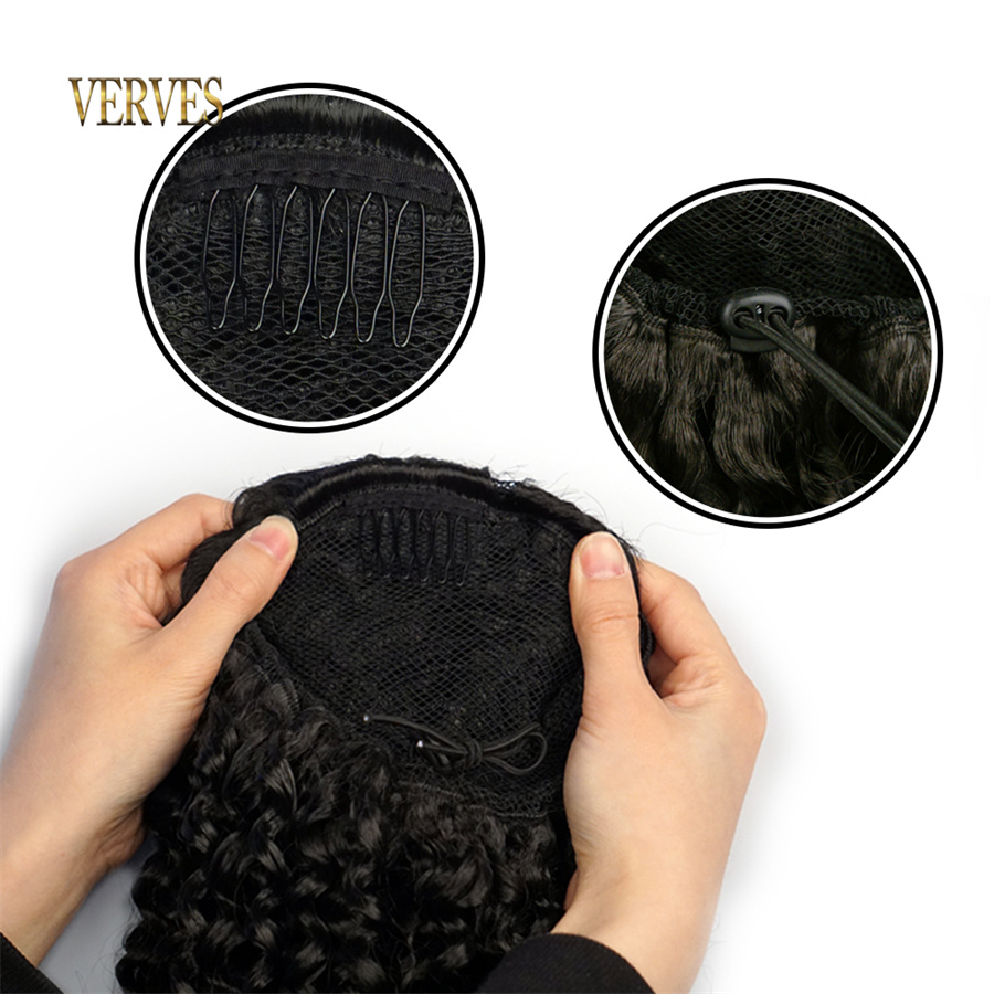 VERVES syntetyczny sznurek Puf – Drawstring Afro Curly Puff Ponytail recenzja i cena