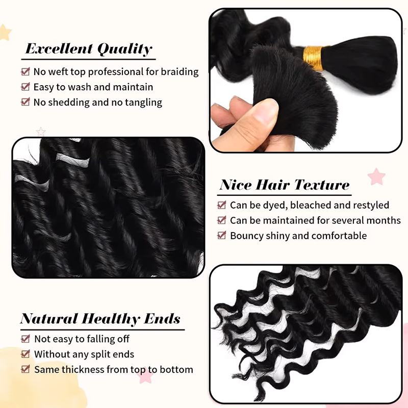 12A 12-30 cali 1-5 sztuk natur – Water Wave Bulk Human Hair For Braiding recenzja i cena