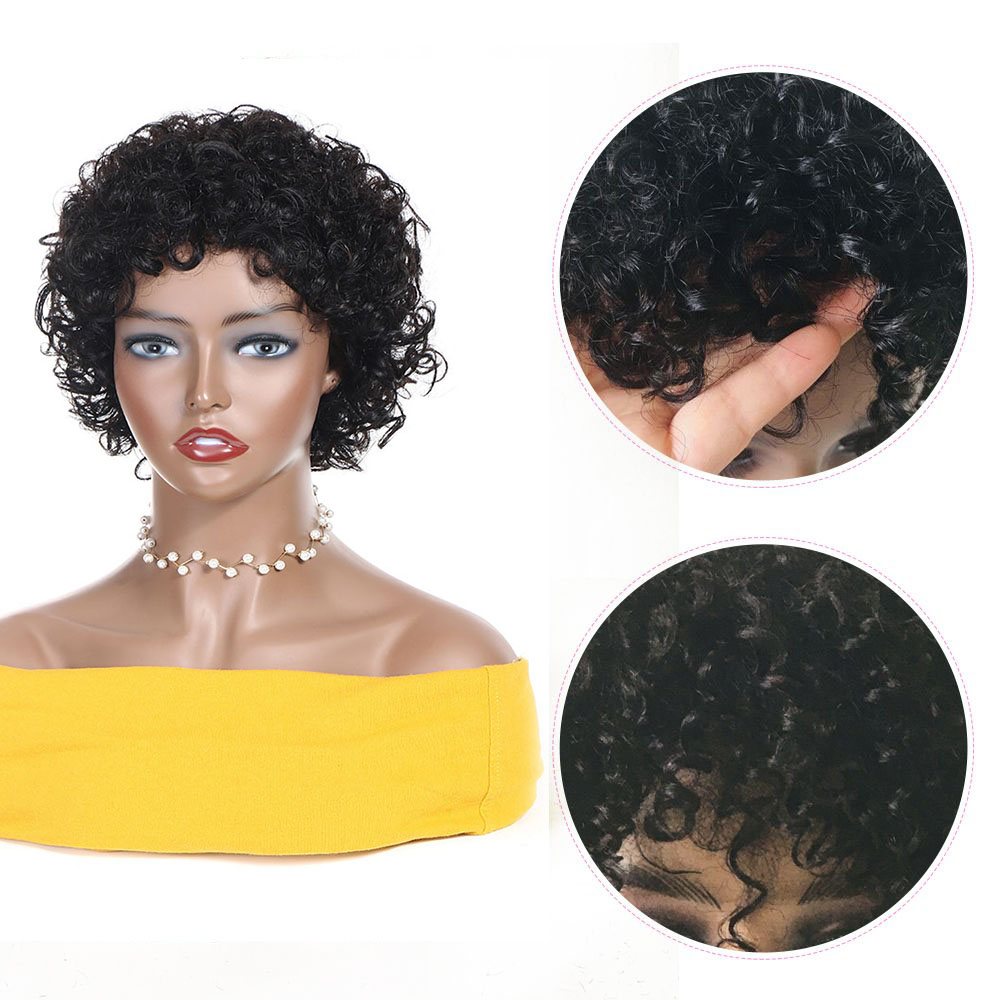 Krótka peruka Pixie Cut Curly  – Short Pixie Cut Wig Human Hair Cheap recenzja i cena