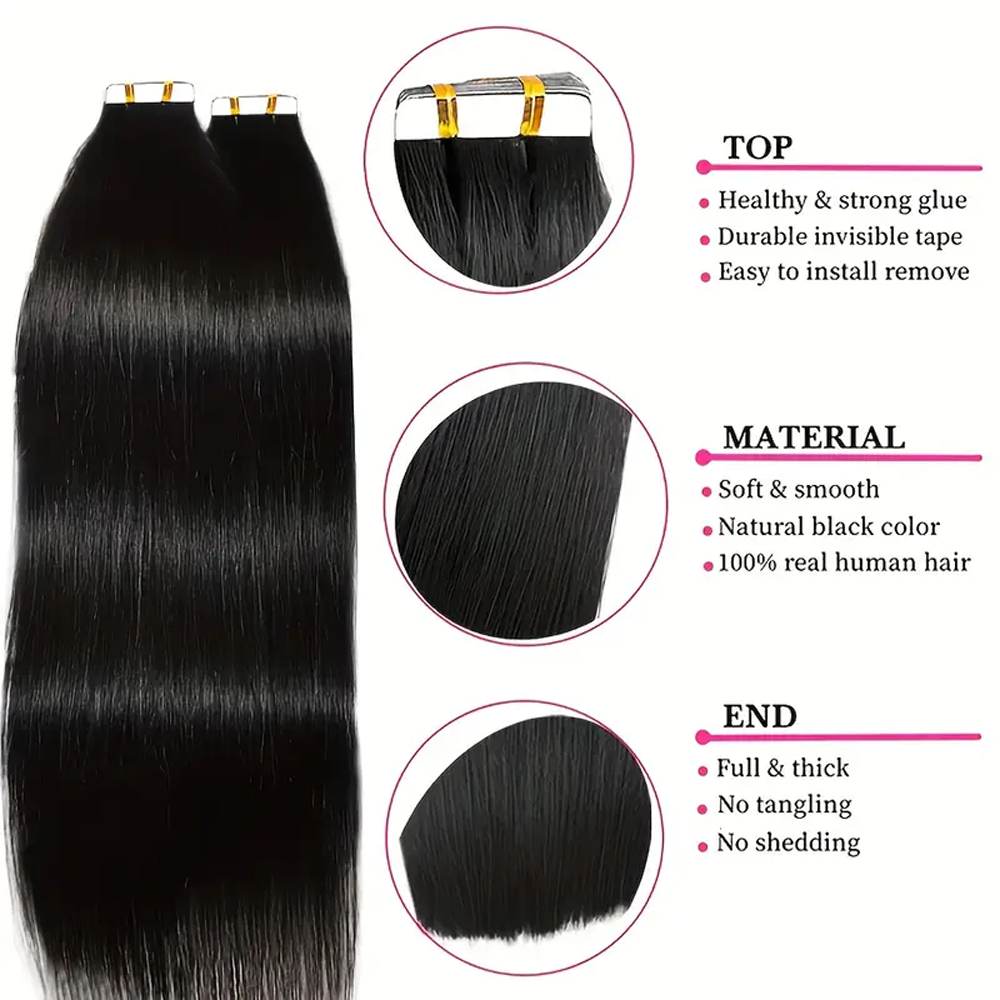 Doczepiane włosy na taśmie, pr – Invisible Tape In Extensions Real Hair recenzja i cena