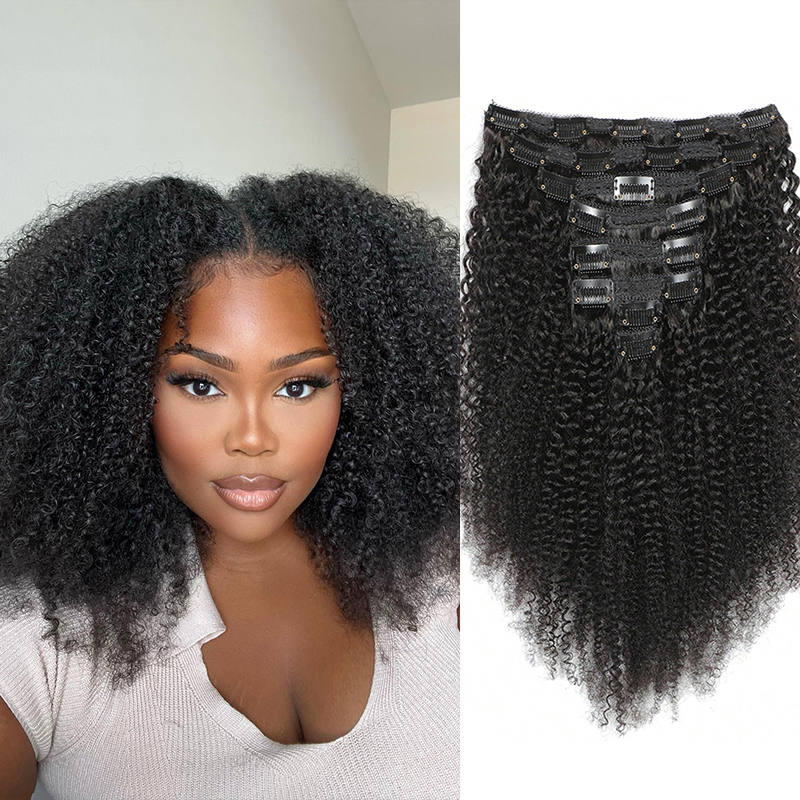 Afro Human Hair Clip In Extens – Seamless Clip In Hair Extensions Human Hair recenzja i cena