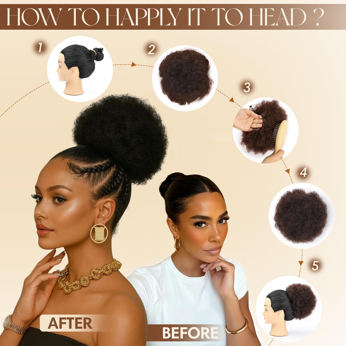 Syntetyczny koczek afro z sznu – Drawstring Afro Curly Puff Ponytail recenzja i cena