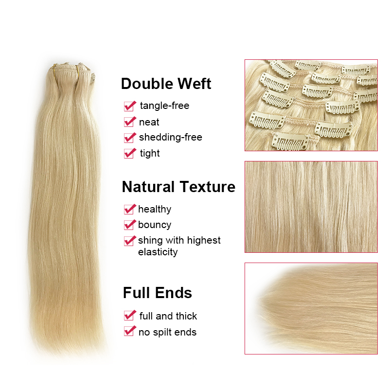Ali Queen 7-częściowe doczepia – Seamless Clip In Hair Extensions Human Hair recenzja i cena