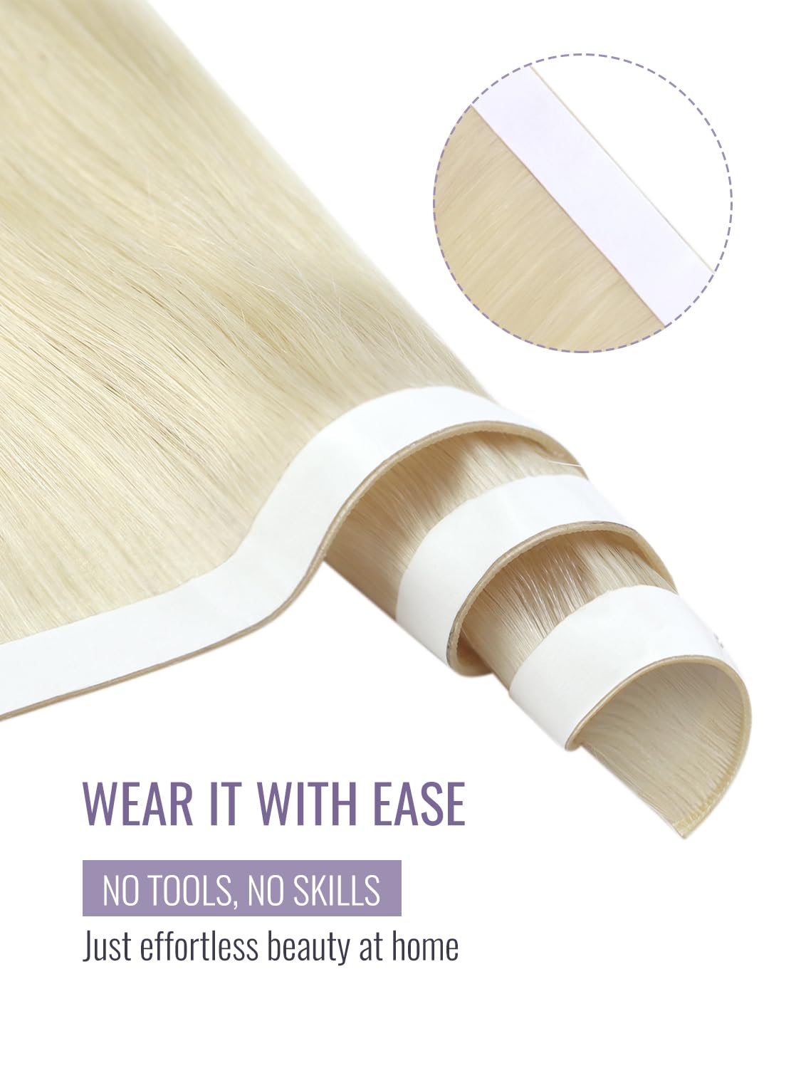 Moresoo Tape in Weft Hair Exte – Invisible Tape In Extensions Real Hair recenzja i cena