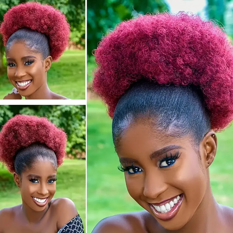 1 szt. Damski 25-centymetrowy  – Drawstring Afro Curly Puff Ponytail recenzja i cena