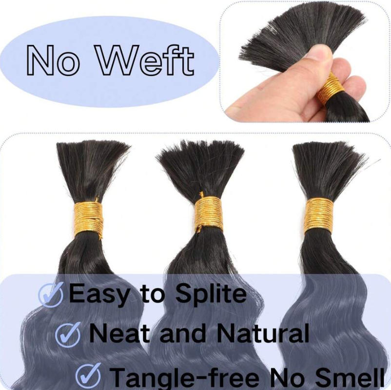 Włosy naturalne do zaplatania  – Water Wave Bulk Human Hair For Braiding recenzja i cena