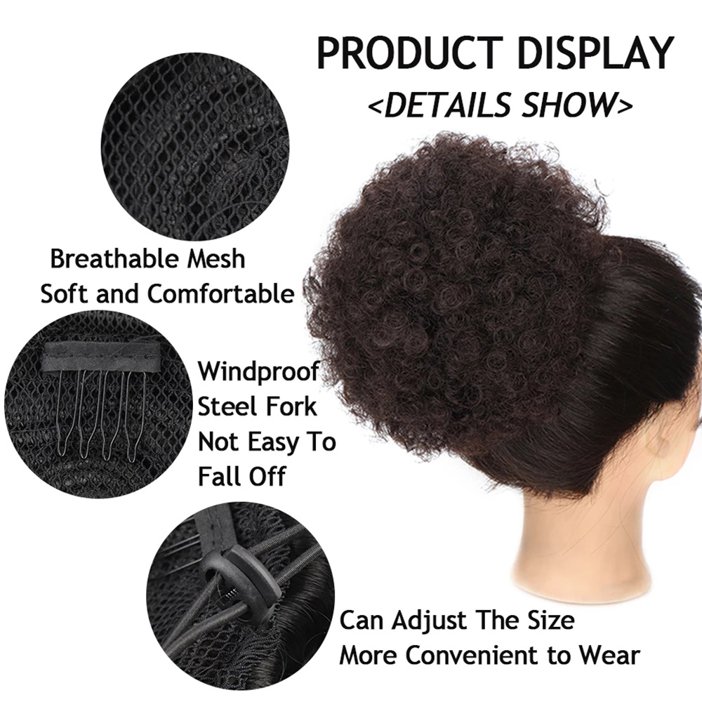Syntetyczny 10-calowy Duży Afr – Drawstring Afro Curly Puff Ponytail recenzja i cena