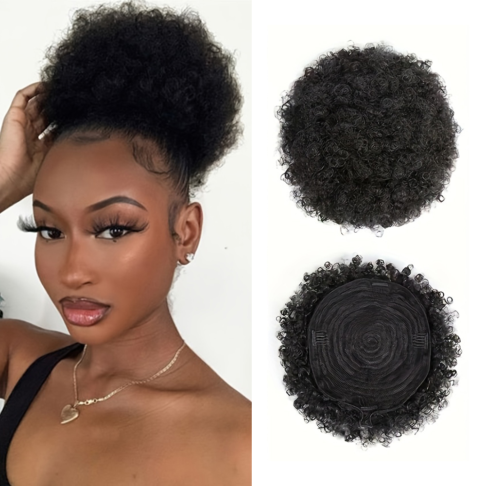 Afro Kinky Puffs 100% Ludzkie  – Drawstring Afro Curly Puff Ponytail recenzja i cena