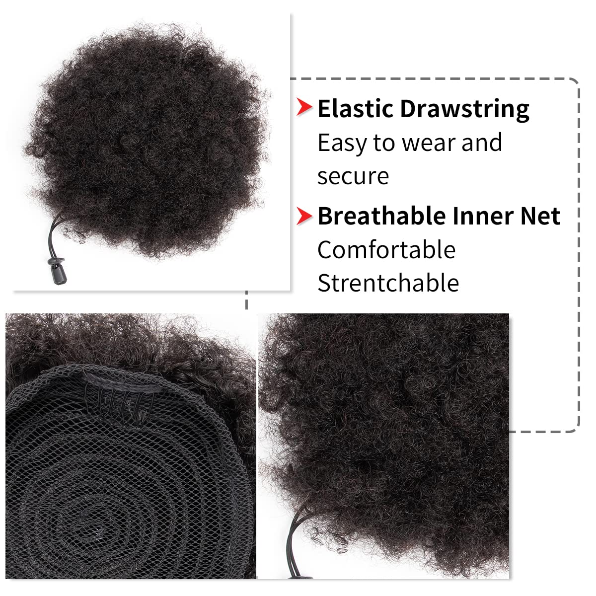 Afro Kinky Puffs 100% Ludzkie  – Drawstring Afro Curly Puff Ponytail recenzja i cena